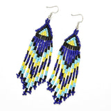 Fashion Jewelry Hook Earring Colorfull beaded long tassel Earring Bohe Earring