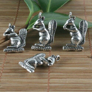 5pcs Tibetan silver two sides squirrel design  h0110