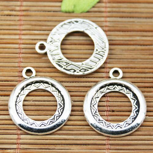 10pcs tibetan silver tone round frame charms EF1980