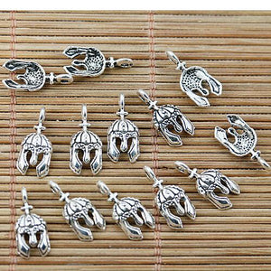 100pcs tibetan silver tone helmet design charms EF1722