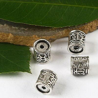 10pcs Tibetan silver columniform spacer beads h2408