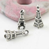 Tibetan Silver color 3D tower design charms 24pcs EF0080