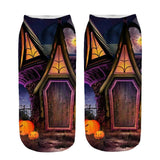 Halloween Socks pumpkin printed Sock Low Cut Ankle Socks one-side pattern only