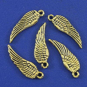 40pcs dark gold tone wings charms h3013