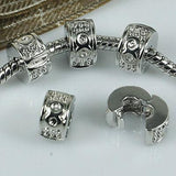 Multi-styles 18KGP EUROPEAN STOPPER CLIP/LOCKS BEADS FINDINGS FIT BRACELET