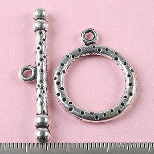 5sets Tibetan silver round toggle clasps H0152