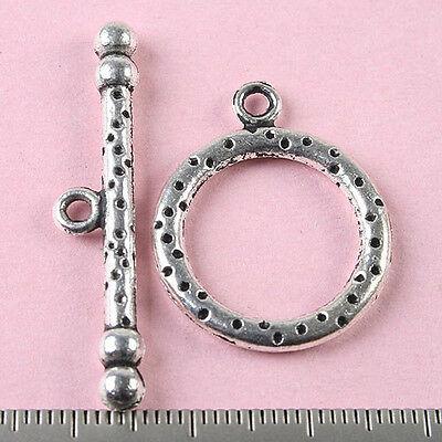 5sets Tibetan silver round toggle clasps H0152