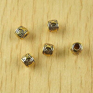 30pcs dark gold-tone columniform spacer beads h1984