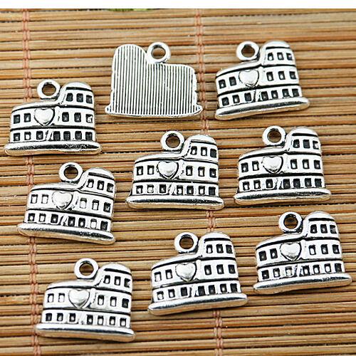 40pcs tibetan silver tone Colosseum design charms EF1778