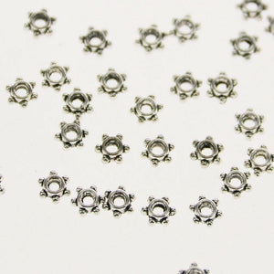 100pcs Tibetan silver color round shaped studded spacer beads h0901