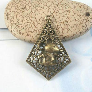 4pcs antiqued bronze mouse design pendant G1672