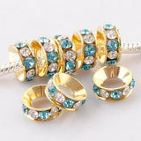 PICK !Multi-styles Crystals European Big Hole Spacer Beads DIY making bracelet