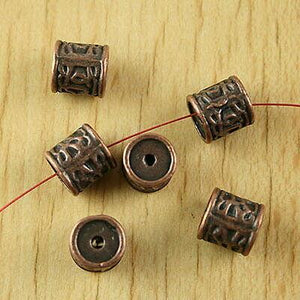 10pcs copper-tone columniform spacer beads h2174