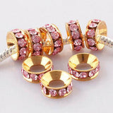 PICK !Multi-styles Crystals European Big Hole Spacer Beads DIY making bracelet