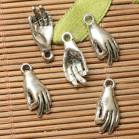 20pcs dark silver color hand OK gesture design charms  EF2742