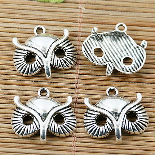 8pcs Tibetan silver color owl head charms EF2015