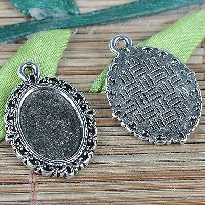 14pcs tibetan silver color rim cabochon settings frame charms EF0232