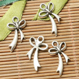 100pcs dark silver color butterfly bow knot design charms  EF2851