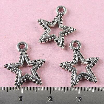 20Pcs Tibetan silver plt beaded star charms h0691