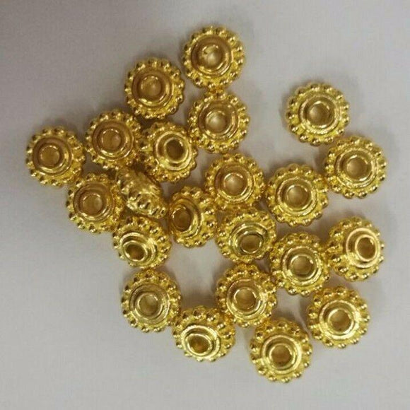 30pcs shinny gold color crafted round  spacer beads  h0692