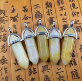 Natural Gemstone Hexagonal Point Reiki Chakra Healing Pendant For Necklace