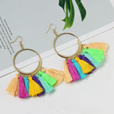 Fashion Bohemian Earrings Hook Tassel Fringe Boho Dangle Earrings Jewelry 1 Pair