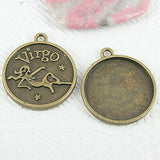 Pick ! A set (12kinds) constellations cabochon settings in antiqued bronze tone