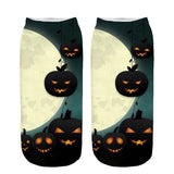 Halloween Socks pumpkin printed Sock Low Cut Ankle Socks one-side pattern only
