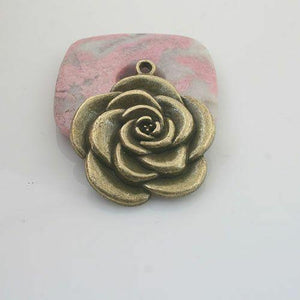 2pcs antiqued bronze color lovely flower design pendant charm G1773