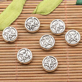 20pcs tibetan silver tone 2sided round pattern Spacer beads h0727