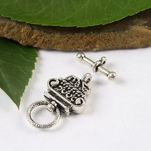 8sets Tibetan silver color crafted toggle clasp findings h1636