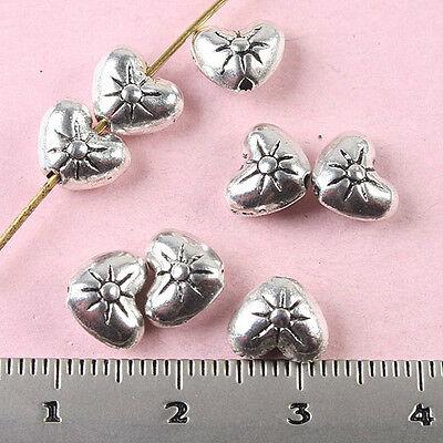 40pcs tibetan silver heart spacer beads h1549