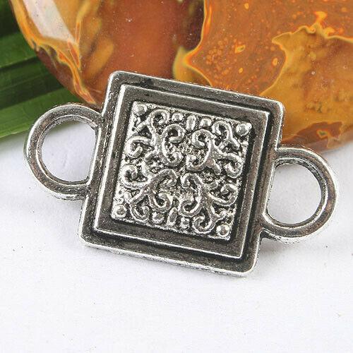 8pcs dark silver tone connector h3445