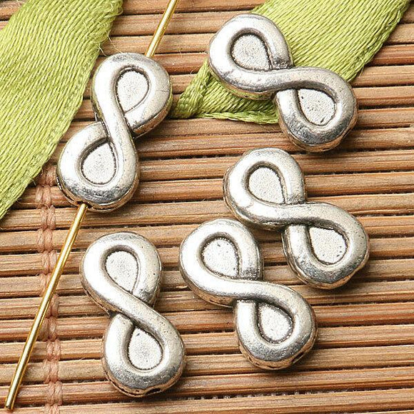 20pcs dark silver color 2sided infinity note design bead  EF2675