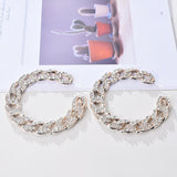 Jewelry Clip Earring Chains Diamond circle  Earring exaggerate Lioop Earring