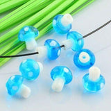 colors Lampwork Mushroom Glass Spacer Loose Beads  for jewery making