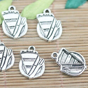 10pcs tibetan silver color cake design charms  H2373