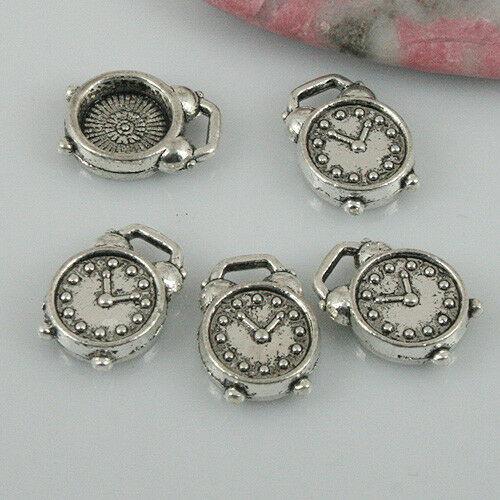 16pcs tibetan silver color alarm clock design charms EF0507