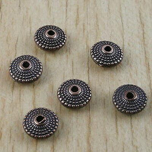 25pcs copper-tone oblate spacer beads h2911