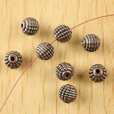 15pcs copper-tone studded round spacer beads H2101