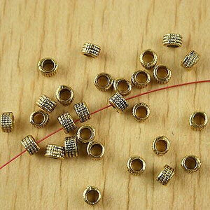 100pcs dark gold-tone columniform spacer beads h2335