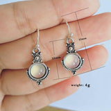 Fashion Jewelry Hook Earring moonstone Round Earring Retro Earring