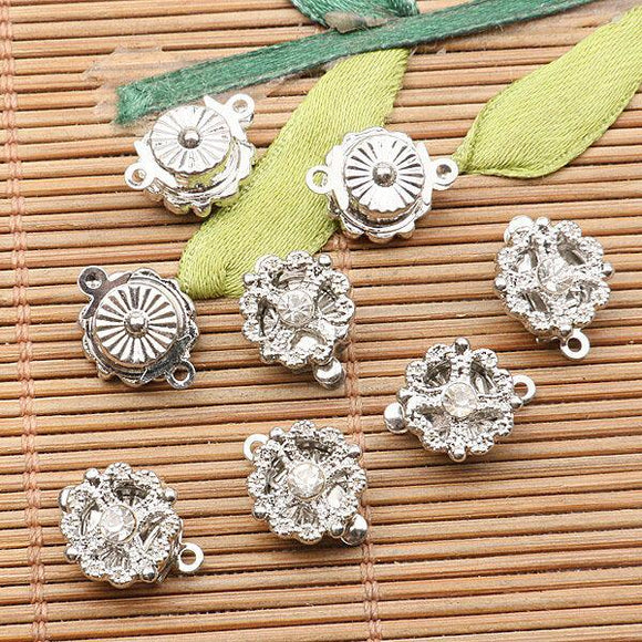 6pcs platinum Plated flower Clasp/connector Finding  t029