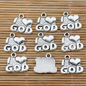 40pcs Tibetan silver heart god charms EF2061