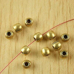 40pcs dark gold-tone gold round spacer beads h2044