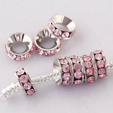 PICK !Multi-styles Crystals European Big Hole Spacer Beads DIY making bracelet