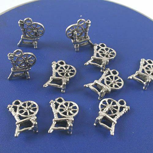 20pcs antiqued silver spinning jet pendant charm G965