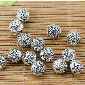 10pcs tibetan silver tone 2sided pattern delicate spacer bead EF1773