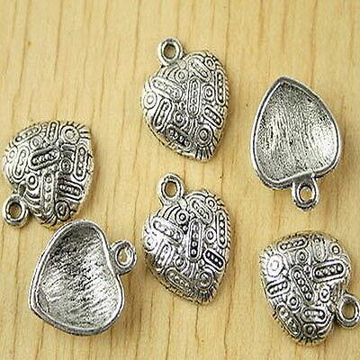 16pcs Tibetan silver heart charms h2554