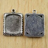 10pcs 25x18mm Veneer 14x17mm Tibetan silver rim picture frame charms h0346